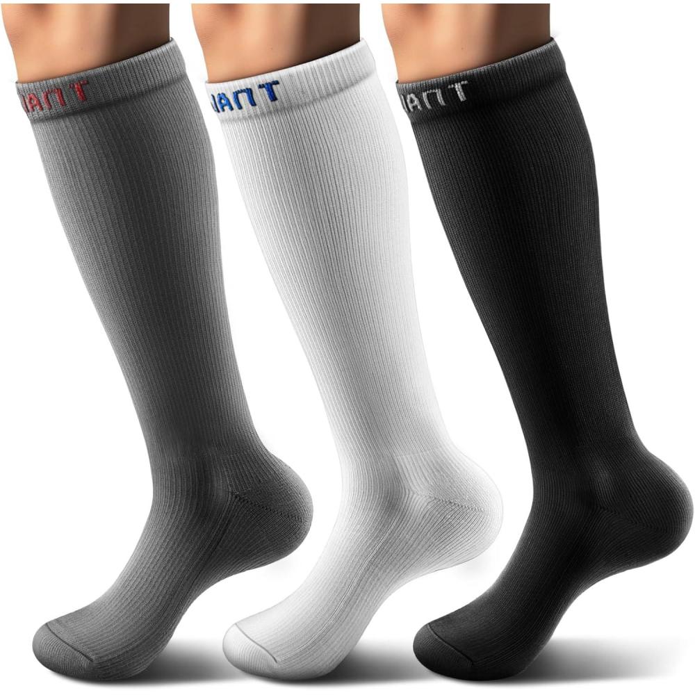 imageBULLIANT Compression Socks 3Pairs1520mmHg Circulation Support Men Women Hiking Sports RecoveryUpgraded Wicking Tech3pairs3 Color Mixed6511