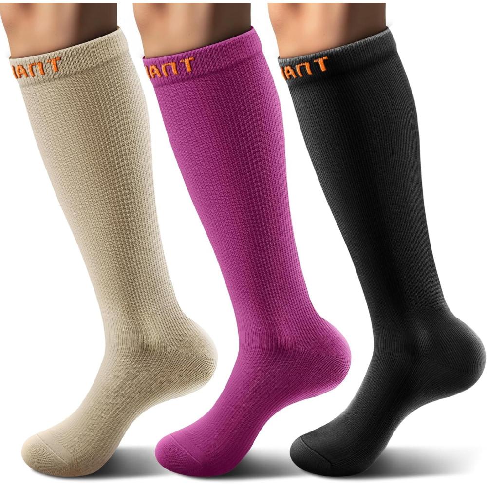 imageBULLIANT Compression Socks 3Pairs1520mmHg Circulation Support Men Women Hiking Sports RecoveryUpgraded Wicking Tech3pairs3 Color Mixed7960