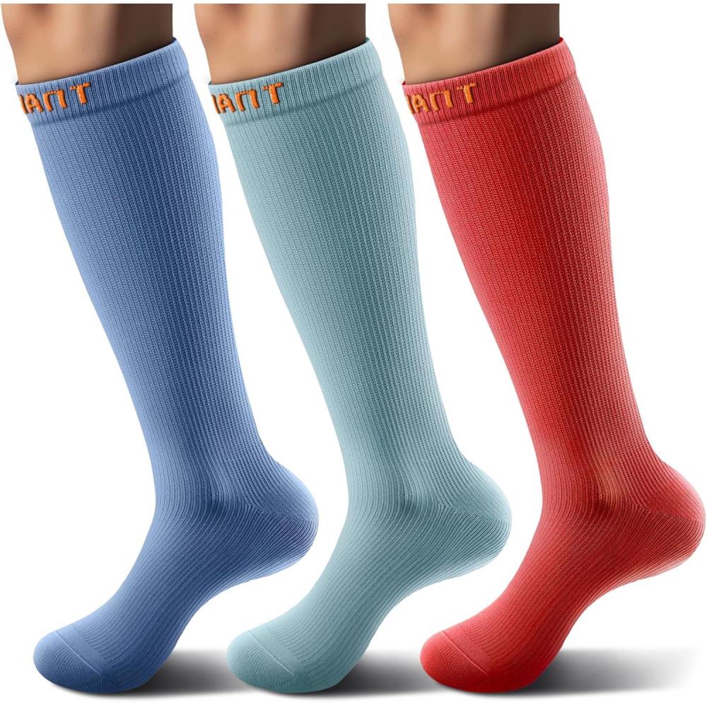 imageBULLIANT Compression Socks 3Pairs1520mmHg Circulation Support Men Women Hiking Sports RecoveryUpgraded Wicking Tech3pairs3 Color Mixed7964