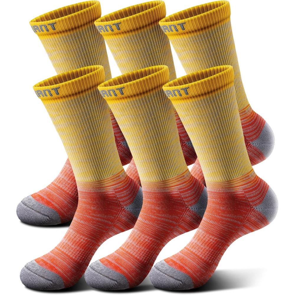 imageBULLIANT Compression Socks for Men 6Pairs Athletic Crew Socks Cushioned For Men Sports RunningArch Support6pairsgray Heather 8426