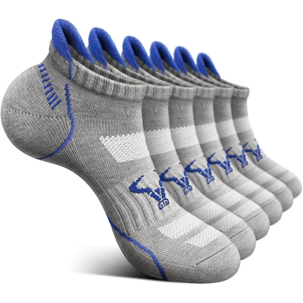 imageBULLIANT Men Running Socks 6PairsAnkle Athletic Socks Wicking Cushioned for Men WalkingArch Compression Support6pairsgray Heather 3657