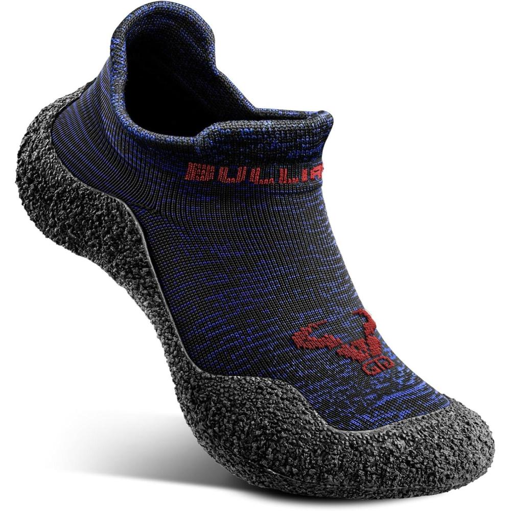 imageBULLIANT Men Slipper SocksGrip Socks Hiking Water Shoes Barefoot Shoes for Outdoor Walking ExercisesNavy7780