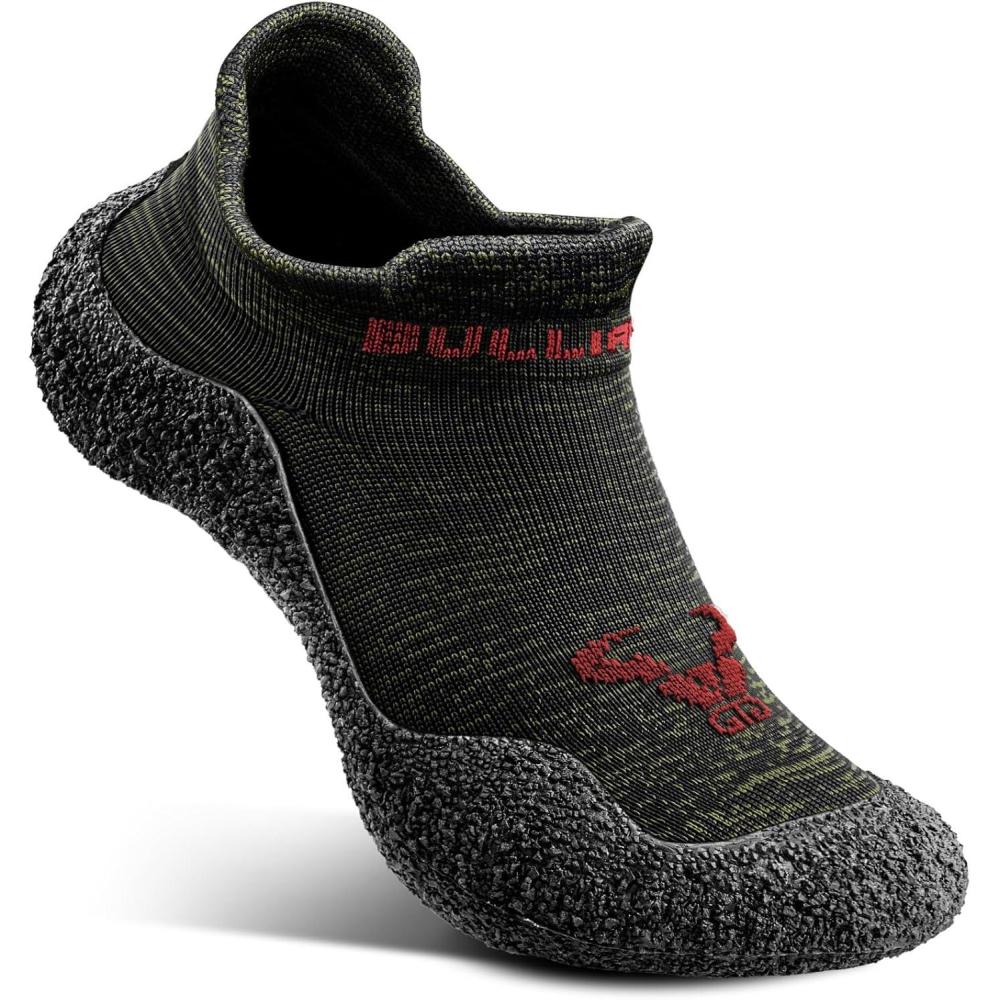 imageBULLIANT Men Slipper SocksGrip Socks Hiking Water Shoes Barefoot Shoes for Outdoor Walking ExercisesOlive7779