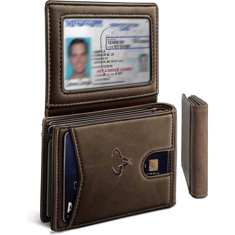 imageBULLIANT Men Wallet Slim Leather Wallet Front Pocket Card Holder Gift For Men 11 Slots RFID BlockingCoffee6317
