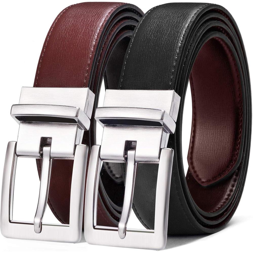 imageBULLIANT Mens BeltReversible Belt Adjustable For Gift Men 125Cut For Fit2 Sides in 1 BeltNot 2BlackBrown1759