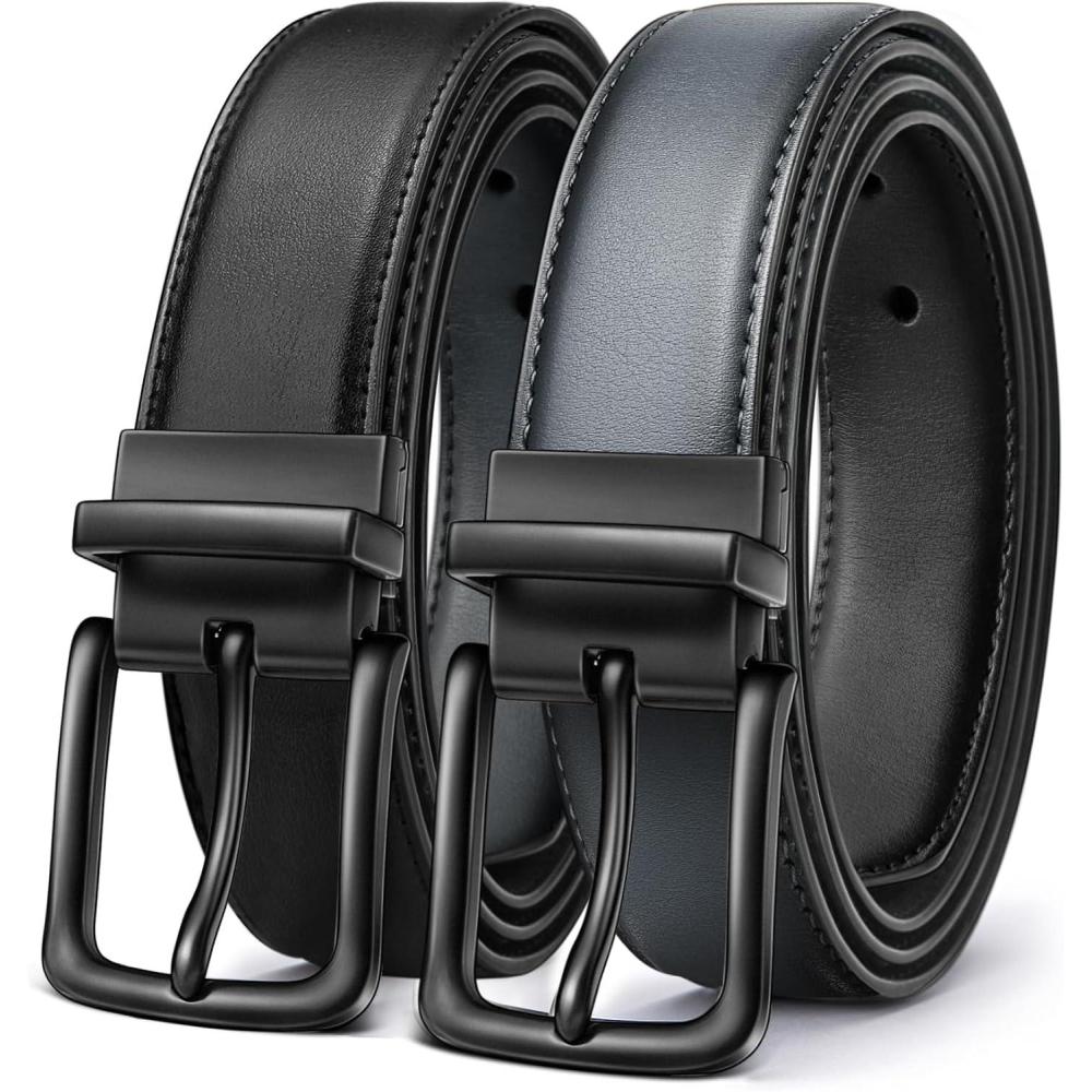 imageBULLIANT Mens BeltReversible Belt Adjustable For Gift Men 125Cut For Fit2 Sides in 1 BeltNot 2BlackSacred Grey4173