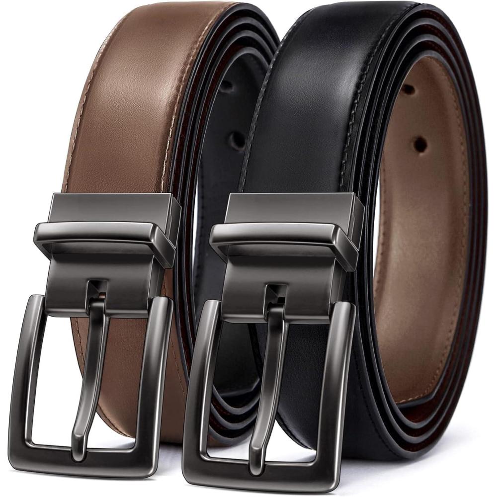 imageBULLIANT Mens BeltReversible Belt Adjustable For Gift Men 125Cut For Fit2 Sides in 1 BeltNot 2BlackTawny2536