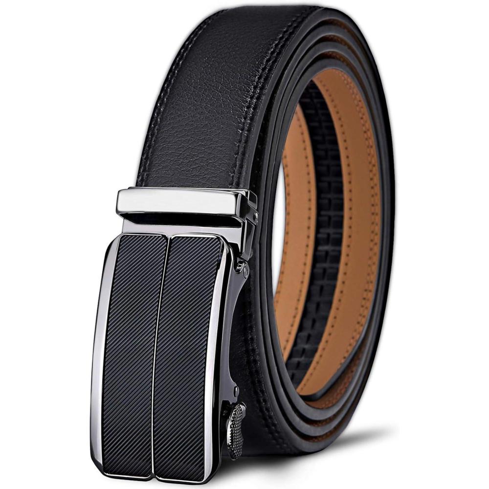 imageBULLIANT Mens BeltSlide Ratchet Belt Adjsutable For Men Suit Casual Jeans Gift BoxedTrim To FitBlack1