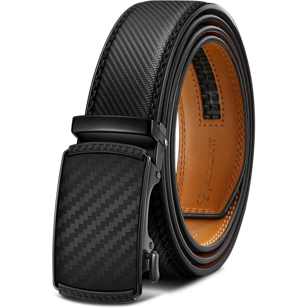 imageBULLIANT Mens BeltSlide Ratchet Belt Adjsutable For Men Suit Casual Jeans Gift BoxedTrim To FitBlack231