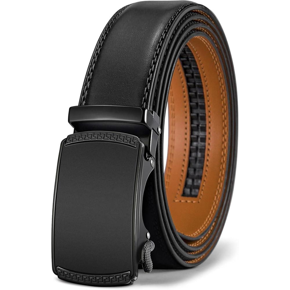 imageBULLIANT Mens BeltSlide Ratchet Belt Adjsutable For Men Suit Casual Jeans Gift BoxedTrim To FitBlack2538