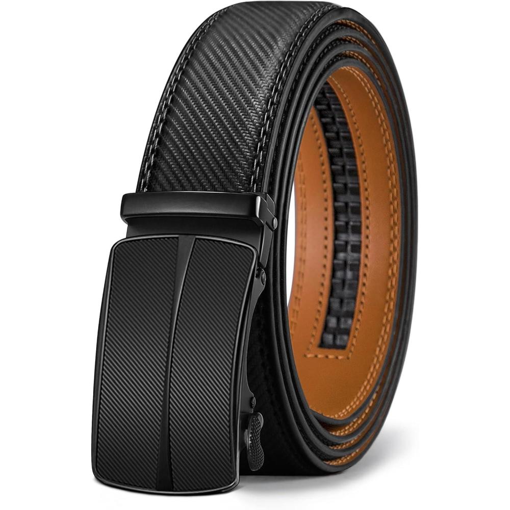 imageBULLIANT Mens BeltSlide Ratchet Belt Adjsutable For Men Suit Casual Jeans Gift BoxedTrim To FitBlack600