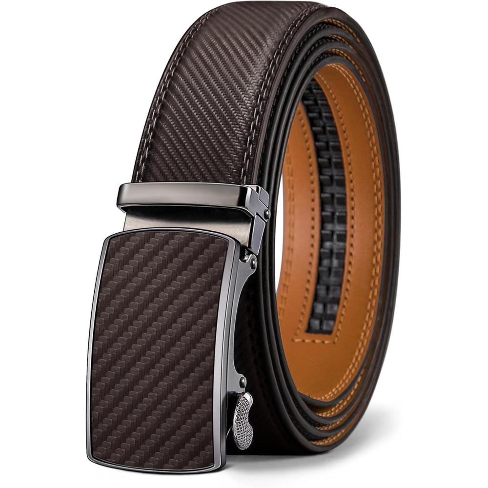 imageBULLIANT Mens BeltSlide Ratchet Belt Adjsutable For Men Suit Casual Jeans Gift BoxedTrim To FitDark Brown203