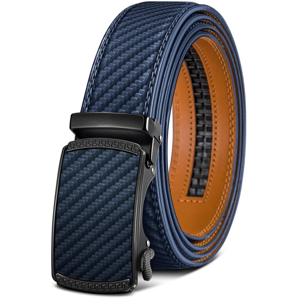 imageBULLIANT Mens BeltSlide Ratchet Belt Adjsutable For Men Suit Casual Jeans Gift BoxedTrim To FitPurplish Blue 2827