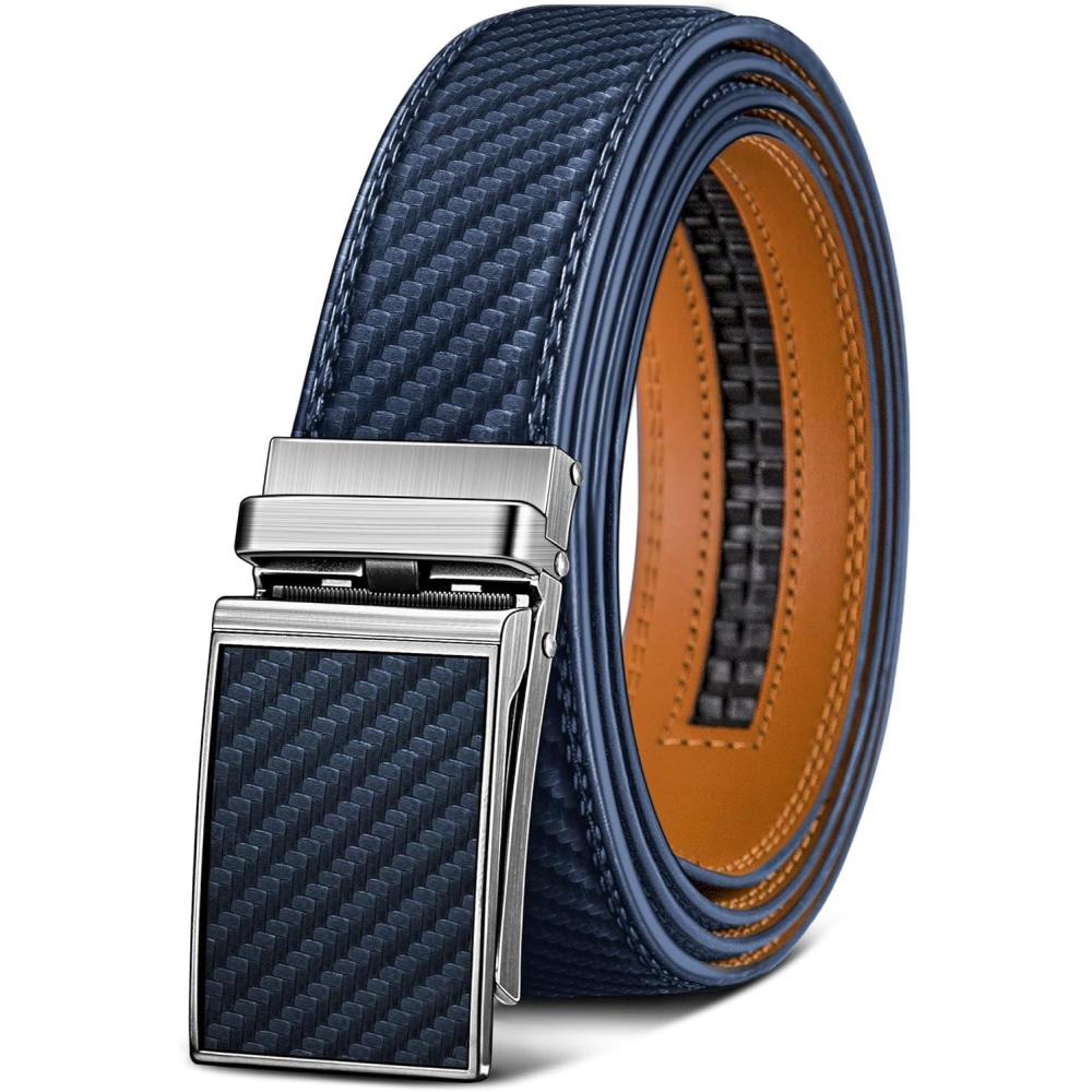 imageBULLIANT Mens BeltSlide Ratchet Belt Adjsutable For Men Suit Casual Jeans Gift BoxedTrim To FitPurplish Blue2925
