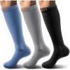 BULLIANT Compression Socks 3Pairs-15-20mmHg Circulation Support Men Women Hiking Sports Recovery-Upgraded Wicking Tech(3pairs-3 Color Mixed7961)