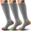 BULLIANT Compression Socks 3Pairs-15-20mmHg Circulation Support Men Women Hiking Sports Recovery-Upgraded Wicking Tech(3pairs-gray7967)