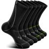 BULLIANT Compression Socks for Men 6Pairs, Athletic Crew Socks Cushioned For Men Sports Running-Arch Support(6pairs-black3711)