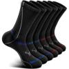 BULLIANT Compression Socks for Men 6Pairs, Athletic Crew Socks Cushioned For Men Sports Running-Arch Support(6pairs-black3712)
