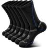 BULLIANT Compression Socks for Men 6Pairs, Athletic Crew Socks Cushioned For Men Sports Running-Arch Support(6pairs-black4133)