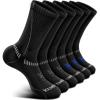 BULLIANT Compression Socks for Men 6Pairs, Athletic Crew Socks Cushioned For Men Sports Running-Arch Support(6pairs-black4621)