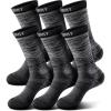 BULLIANT Compression Socks for Men 6Pairs, Athletic Crew Socks Cushioned For Men Sports Running-Arch Support(6pairs-black8424)