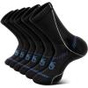 BULLIANT Compression Socks for Men 6Pairs, Athletic Crew Socks Cushioned For Men Sports Running-Arch Support(6pairs-black/Dark Gray4477)