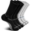 BULLIANT Compression Socks for Men 6Pairs, Athletic Crew Socks Cushioned For Men Sports Running-Arch Support(6pairs-black/White 2737)