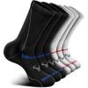 BULLIANT Compression Socks for Men 6Pairs, Athletic Crew Socks Cushioned For Men Sports Running-Arch Support(6pairs-black/White3715)