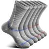 BULLIANT Compression Socks for Men 6Pairs, Athletic Crew Socks Cushioned For Men Sports Running-Arch Support(6pairs-gray Heather 3714)