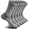 BULLIANT Compression Socks for Men 6Pairs, Athletic Crew Socks Cushioned For Men Sports Running-Arch Support(6pairs-gray Heather 3724)