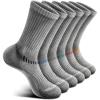 BULLIANT Compression Socks for Men 6Pairs, Athletic Crew Socks Cushioned For Men Sports Running-Arch Support(6pairs-gray Heather 3738)