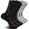 BULLIANT Compression Socks for Men 6Pairs, Athletic Crew Socks Cushioned For Men Sports Running-Arch Support(6pairs-gray Heather /Black3716)