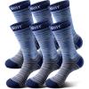 BULLIANT Compression Socks for Men 6Pairs, Athletic Crew Socks Cushioned For Men Sports Running-Arch Support(6pairs-purplish Blue8425)