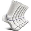 BULLIANT Compression Socks for Men 6Pairs, Athletic Crew Socks Cushioned For Men Sports Running-Arch Support(6pairs-white 2742)