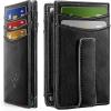 BULLIANT Magnetic Closure Slim Wallet-Genuine Leather Front Pocket Wallet for Men,RFID Blocking,Holds 12 Cards and Money Clip(Black4651)