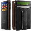 BULLIANT Magnetic Closure Slim Wallet-Genuine Leather Front Pocket Wallet for Men,RFID Blocking,Holds 12 Cards and Money Clip(Black7738)