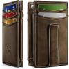 BULLIANT Magnetic Closure Slim Wallet-Genuine Leather Front Pocket Wallet for Men,RFID Blocking,Holds 12 Cards and Money Clip(Coffee4652)