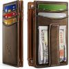 BULLIANT Magnetic Closure Slim Wallet-Genuine Leather Front Pocket Wallet for Men,RFID Blocking,Holds 12 Cards and Money Clip(Coffee7740)