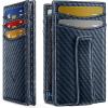 BULLIANT Magnetic Closure Slim Wallet-Genuine Leather Front Pocket Wallet for Men,RFID Blocking,Holds 12 Cards and Money Clip(Purplish Blue6322)