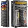 BULLIANT Magnetic Closure Slim Wallet-Genuine Leather Front Pocket Wallet for Men,RFID Blocking,Holds 12 Cards and Money Clip(Sacred Grey7737)