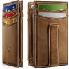 BULLIANT Magnetic Closure Slim Wallet-Genuine Leather Front Pocket Wallet for Men,RFID Blocking,Holds 12 Cards and Money Clip(Tiger Eye4654)