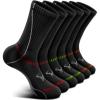 BULLIANT Men Athletic Socks, Compression Sports Crew Socks Cushioned For Men Outdoor Running Hiking-Arch Compression Support(6pairs-black3718)