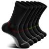BULLIANT Men Athletic Socks, Compression Sports Crew Socks Cushioned For Men Outdoor Running Hiking-Arch Compression Support(6pairs-black3727)