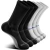 BULLIANT Men Athletic Socks, Compression Sports Crew Socks Cushioned For Men Outdoor Running Hiking-Arch Compression Support(6pairs-black/White3730)