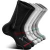 BULLIANT Men Athletic Socks, Compression Sports Crew Socks Cushioned For Men Outdoor Running Hiking-Arch Compression Support(6pairs-black/White/Gray3721)