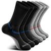 BULLIANT Men Athletic Socks, Compression Sports Crew Socks Cushioned For Men Outdoor Running Hiking-Arch Compression Support(6pairs-gray Heather /Black3731)