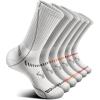 BULLIANT Men Athletic Socks, Compression Sports Crew Socks Cushioned For Men Outdoor Running Hiking-Arch Compression Support(6pairs-white3719)