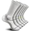 BULLIANT Men Athletic Socks, Compression Sports Crew Socks Cushioned For Men Outdoor Running Hiking-Arch Compression Support(6pairs-white3728)