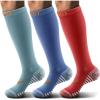 BULLIANT Men Compression Socks 3Pairs-Knee High Socks 15-20 Pressure Unise- Cushioned Sole Extra Wicking(3pairs-3 Color Mixed8282)