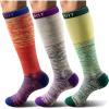 BULLIANT Men Compression Socks 3Pairs-Knee High Socks 15-20 Pressure Unise- Cushioned Sole Extra Wicking(3pairs-3 Color Mixed8349)